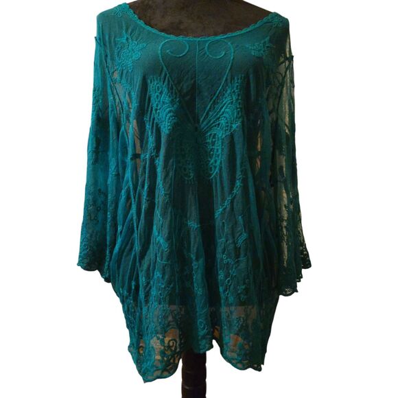 Urban Mangoz NWT M Tunic Sheer Butterfly Butterflies Fairy Grunge Embroidered - Picture 1 of 9